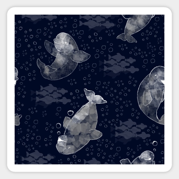 Beluga Whales and Bubbles Sticker by MSBoydston